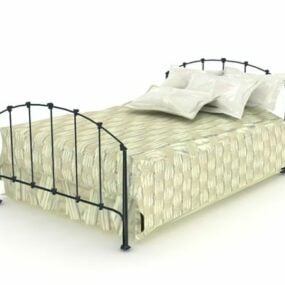 Modelo 3d de cama antiga de ferro forjado