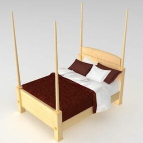 نموذج سرير بعمود قلم رصاص ثلاثي الأبعاد