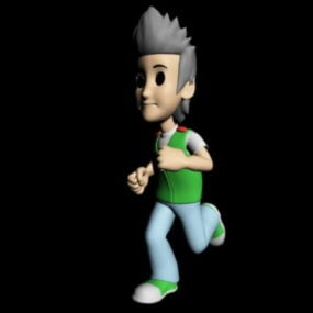 Kreslený muž běžící 3D model