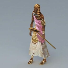 Momie Pharaon animée modèle 3D