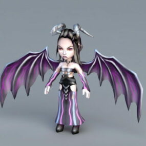 Modello 3d del personaggio della ragazza del diavolo