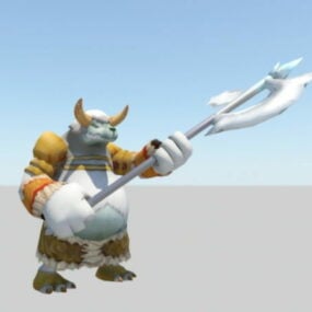 Minotaur Cartoon Character Rig 3d model