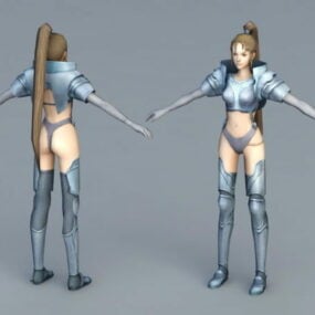 Armored Warrior Girl 3d-malli