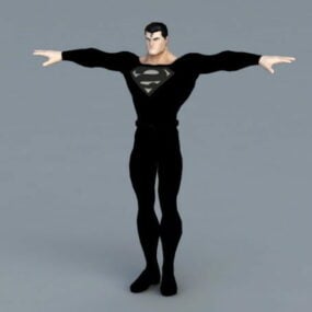 דגם תלת מימד של חליפה שחורה של סופרמן