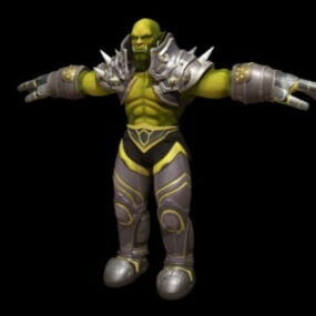ハーフオークの男性戦士3Dモデル