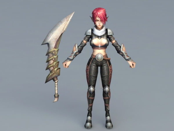 Red Hair Elf Girl Warrior