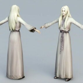 Medieval Lady 3d model