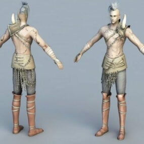 Male Barbarian Hunter 3d model