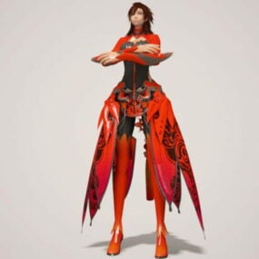 Modelo 3D do Dragon Girl Rig