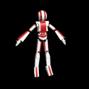 Modelo 3D de robô humanóide fofo