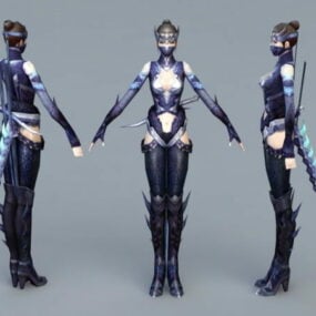نموذج امرأة النينجا المستقبلية ثلاثية الأبعاد