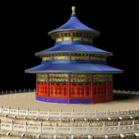 معبد السماء بكين الصين نموذج ثلاثي الأبعاد