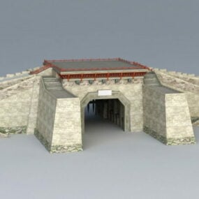 Model 3D starożytnej chińskiej bramy miejskiej