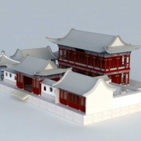 Čínský nádvoří dům 3D model