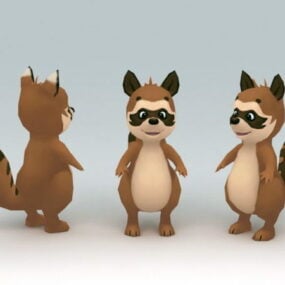 Low Poly Raccoon 3d-modell