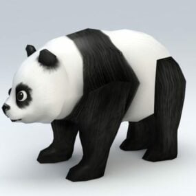 Düşük Poli Panda 3d modeli