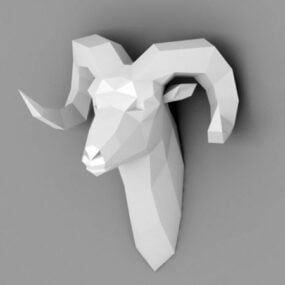 Low Poly Sheep Head 3D-malli