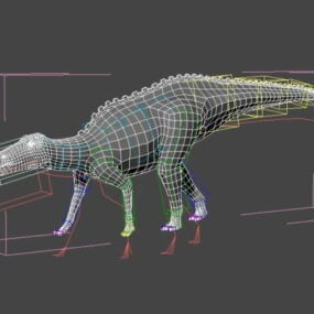 恐竜基本メッシュ リグとアニメーション 3D モデル