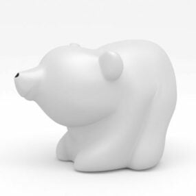 3d модель статуї білого ведмедя