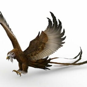 3d модель орла з довгим хвостом