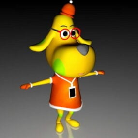 Modello 3d del personaggio dei cartoni animati del cane