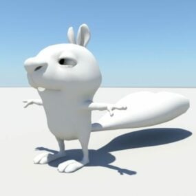Cartoon Squirrel Character Rig 3d model