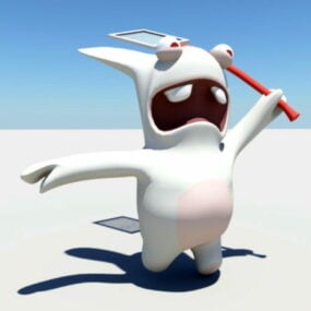 Crazy Rabbit Cartoon 3d model