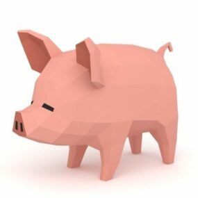 Low Poly Pig 3d-malli