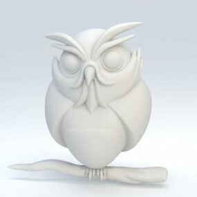 Cartoon Owl Figurine 3d model