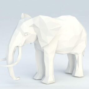 Model 3d Gajah Poli Rendah