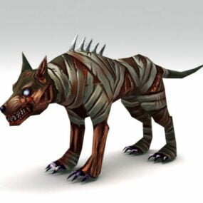 Modello 3d del cane zombi