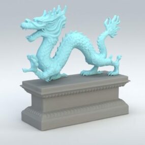 Sculpture de dragon chinois modèle 3D