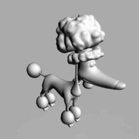 Plate-forme de dessin animé de chien noble modèle 3D