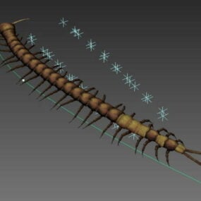 Animated Centipede Rig 3d model