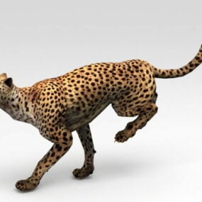 3д модель бегущего гепарда с анимацией и буровой установкой