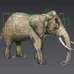 Elephant Running Animerad & Rig 3d-modell
