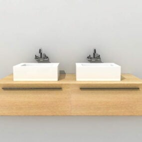 Niedriger Badezimmer-Waschtisch 3D-Modell