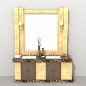 Yellow Bathroom Vanity 3d model
