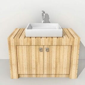 Ρουστίκ νεροχύτη μπάνιου Vanity 3d μοντέλο