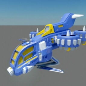 Sci-fi Gunship Animation 3d model