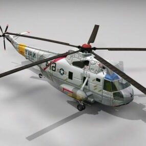 Us Navy Sh-3 Helicopter 3d model