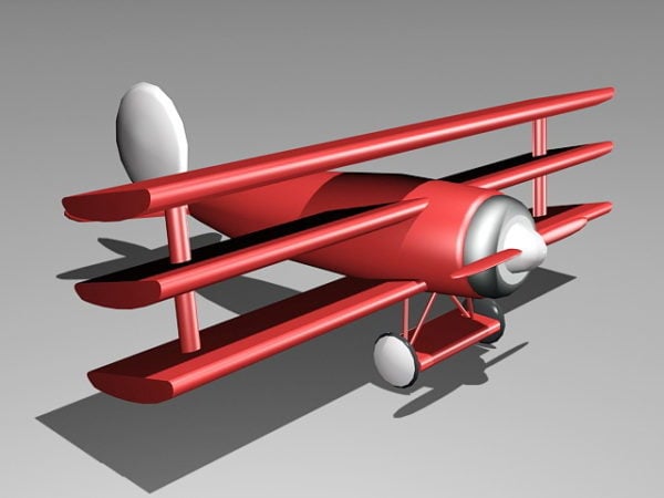 Cartoon Red Biplane