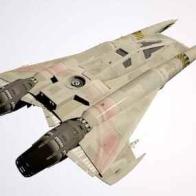 نموذج طائرة مقاتلة من طراز الخيال العلمي ثلاثي الأبعاد
