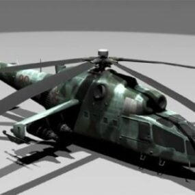 Mi-24 Attack Helicopter 3d model