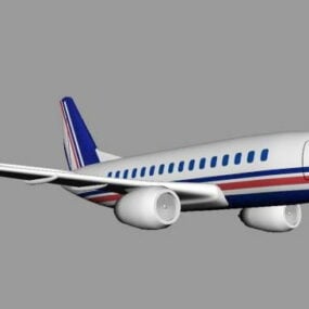 Model 3D komercyjnego samolotu pasażerskiego