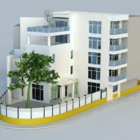 अपार्टमेंट बिल्डिंग कॉर्नर 3डी मॉडल