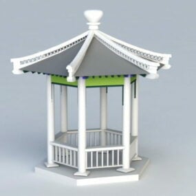Quadratisches Pavillon-Außengebäude 3D-Modell