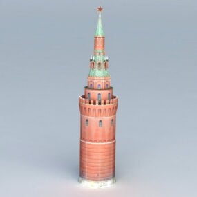 Modello 3d della Torre Russia del Cremlino di Mosca