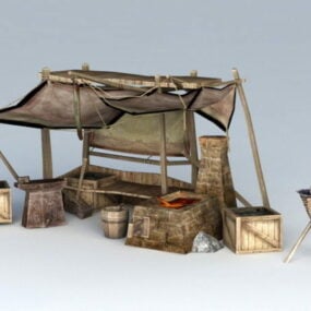 Ancient Chinese Blacksmith Workshop 3d model