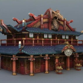 चीनी पैतृक मंदिर 3डी मॉडल